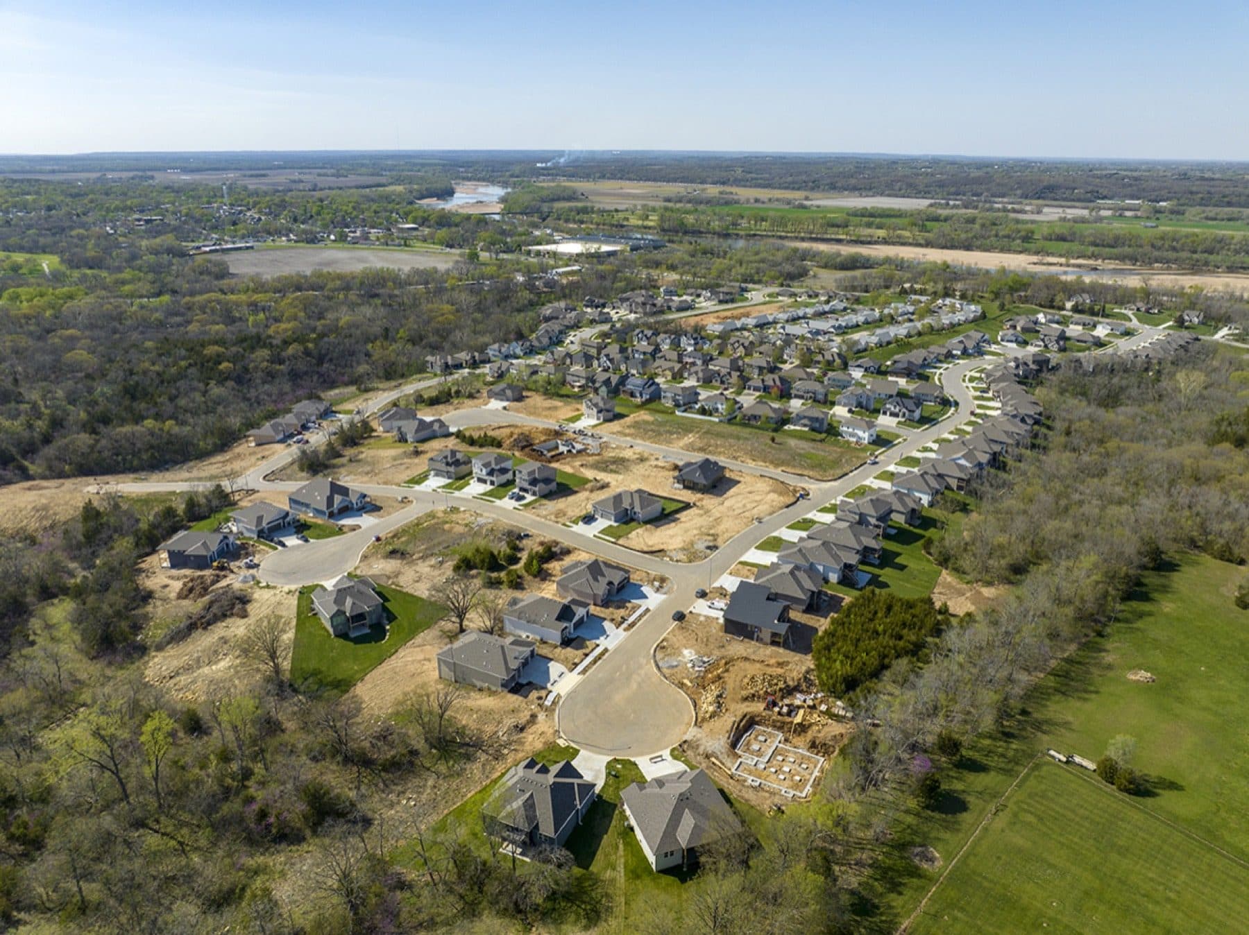 Arbor Ridge, De Soto · townhome rows aerial
