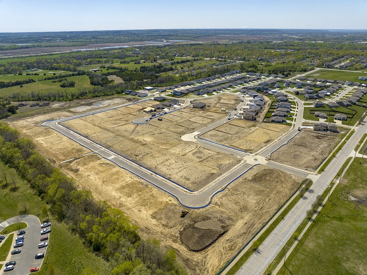 Fairfield Farms, Lawrence · subdivision aerial