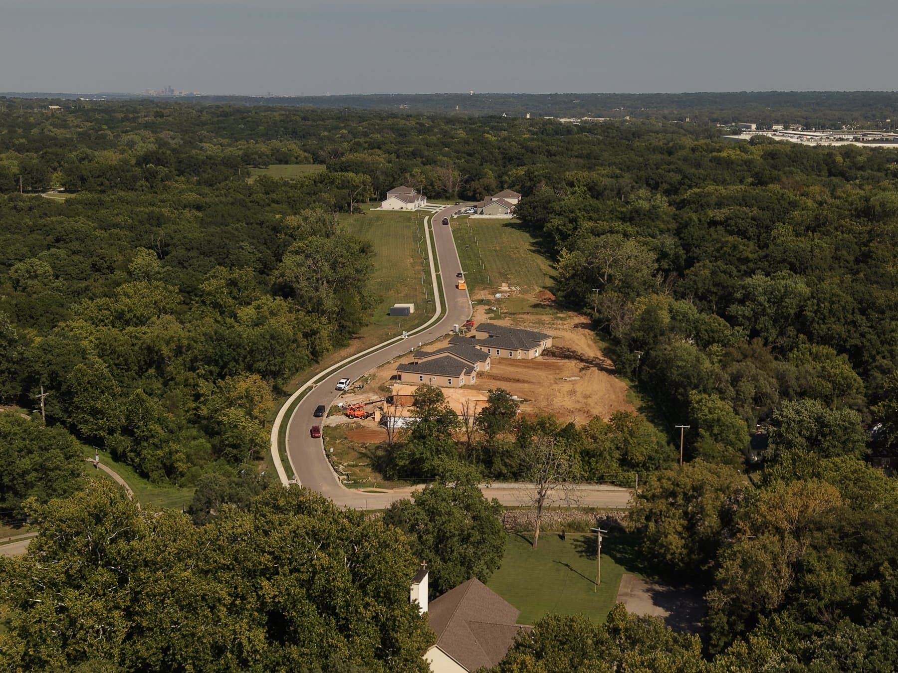Highland Ridge Subdivision, Edwardsville · wooded ridge aerial